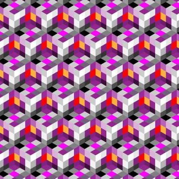 Abstract cube pattern. Colorful design, geometric 3d vector wallpaper, cube p Stock-Illustration