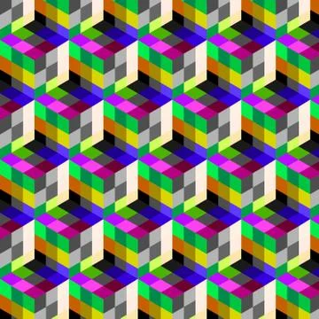 Abstract cube pattern. Colorful design, geometric 3d vector wallpaper, cube p 스톡 일러스트