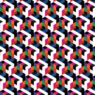 Abstract cube pattern. Colorful design, geometric 3d vector wallpaper, cube p 스톡 일러스트