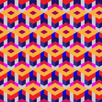 Abstract cube pattern. Colorful design, geometric 3d vector wallpaper, cube  스톡 일러스트