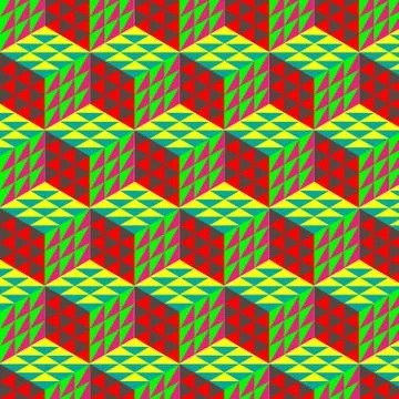 Abstract cube pattern. Colorful design, geometric 3d vector wallpaper, cube c Stock Illustration