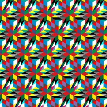 Abstract cube pattern. Colorful design, geometric 3d vector wallpaper, cube c 스톡 일러스트