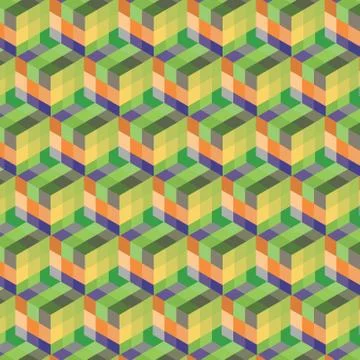 Abstract cube pattern. Colorful design, geometric 3d vector wallpaper, cube p Stock Illustration