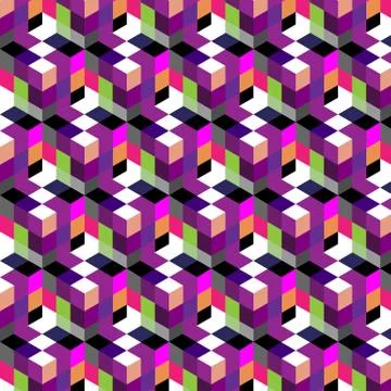 Abstract cube pattern. Colorful design, geometric 3d vector wallpaper, cube p 스톡 일러스트