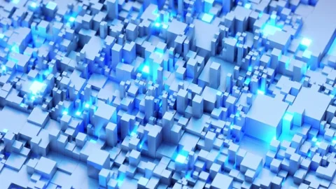 Abstract cube reveal represent big data background. Stock Footage 255971741