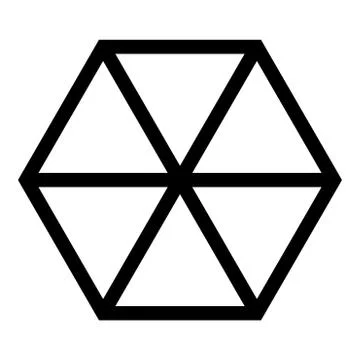 Abstract cube shape Hexagon box icon black color vector illustration flat sty Stock Illustration