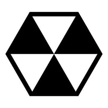 Abstract cube shape Hexagon box icon black color vector illustration flat sty イラスト素材