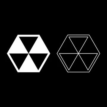 Abstract cube shape Hexagon box icon set white color vector illustration flat Stock Illustration