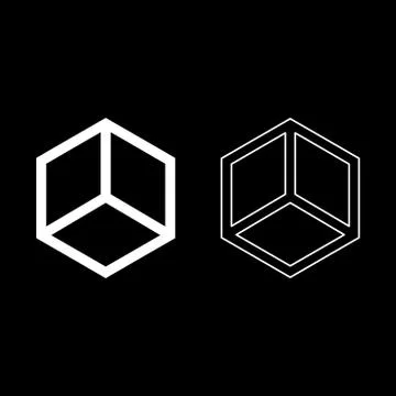 Abstract cube shape Hexagon box icon set white color vector illustration flat Illustrazione stock
