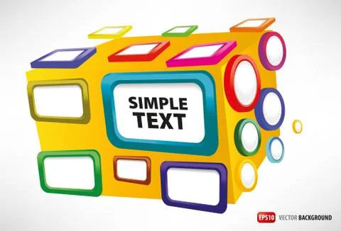 Abstract cube with stickers Stock Illustration