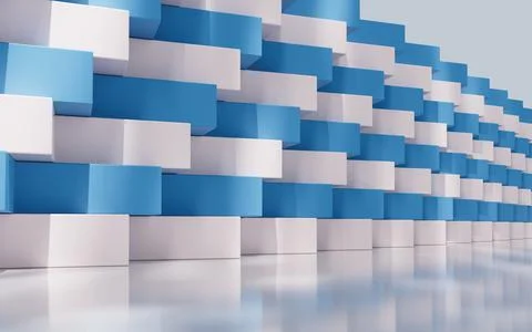 Abstract cube structure, 3d rendering. Illustrazione stock
