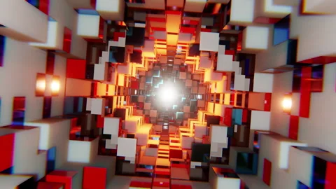 Abstract Cube Tunnel Background Vídeo Stock 277804574