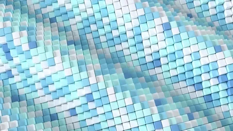 Abstract Cube Wave Background – Blue – Seamless Loop 4K Video stock 310535161