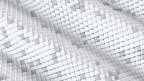 Abstract Cube Wave Background – White – Seamless Loop 4K Video stock 310535371