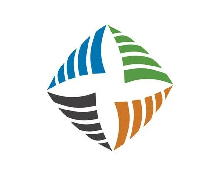 Abstract cube windmill tech logo icon Stock Illustration