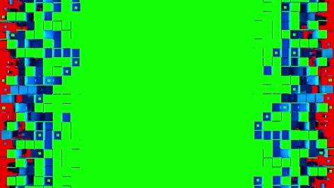 Abstract cubes and square cells on chroma key 스톡 동영상 156769961