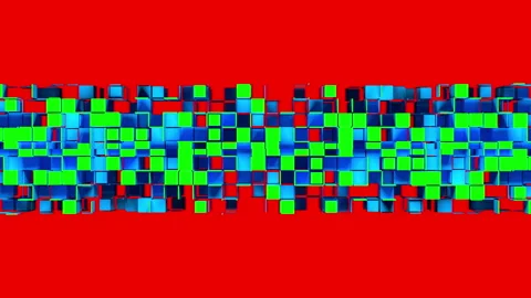 Abstract cubes and square cells on chroma key Stock Footage 156770252