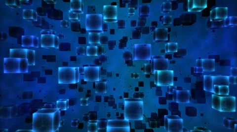 Abstract Cubes Animation - Loop Blue Video stock 39805775