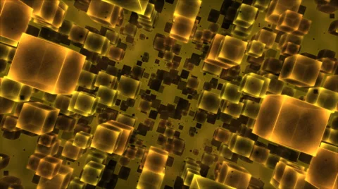 Abstract Cubes Animation - Loop Yellow Stock Footage 39809104
