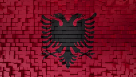 Abstract Cubes Background with Albania Flag Stock Footage 313999313