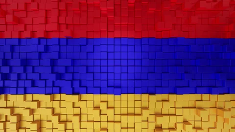 Abstract Cubes Background with Armenia Flag Stock Footage 313998887