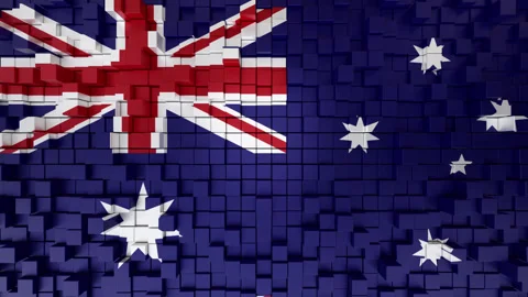 Abstract Cubes Background with Australia Flag Stock Footage 313998551