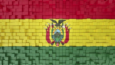 Abstract Cubes Background with Bolivia Flag Video stock 313997967