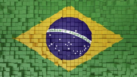 Abstract Cubes Background with Brazil Flag Stock Footage 313997224