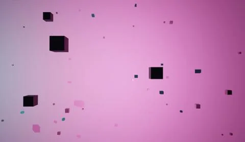 Abstract cubes background. Chaotic cubes with copyspaces. 3d render Stock Illustration