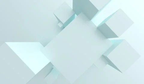 Abstract Cubes Background With Empty Space And Blue Tint Stock Illustration