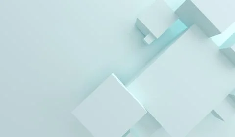 Abstract Cubes Background With Empty Space And Blue Tint Stock Illustration