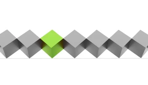 Abstract cubes background one is green Ilustración de archivo