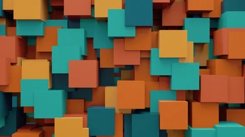 Abstract Cubes Background Random Motion, 3d Loopable Animation 4k Video stock 71437385