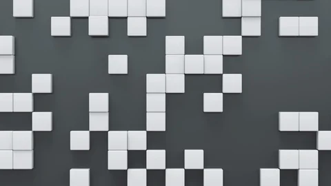 Abstract Cubes Background Random Motion, 3d Loopable Animation 4k Stock Footage 123001076