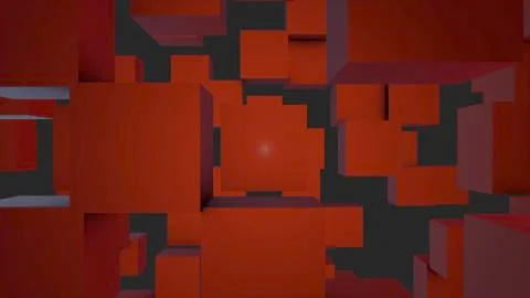 Abstract Cubes Background Random Motion, 3d Loopable Animation. Abstract color Stock Illustration