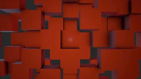 Abstract Cubes Background Random Motion, 3d Loopable Animation. Abstract color Illustrazione stock