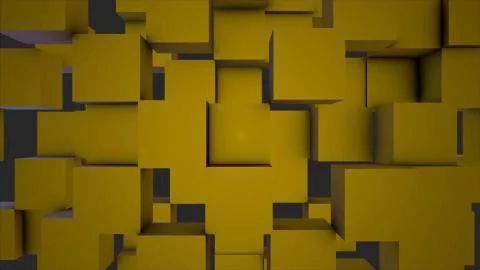 Abstract Cubes Background Random Motion, 3d Loopable Animation. Abstract color Stock Illustration