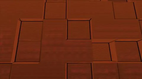 Abstract Cubes Background Random Motion, Loopable Animation. Red Cubes Illustrazione stock