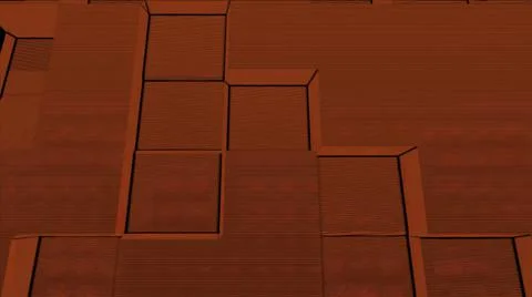 Abstract Cubes Background Random Motion, Loopable Animation. Red Cubes イラスト素材