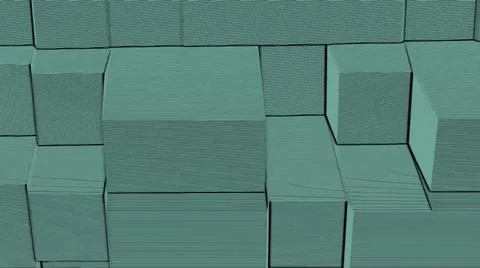 Abstract Cubes Background Random Motion, Loopable Animation. Green Cubes Stock Illustration