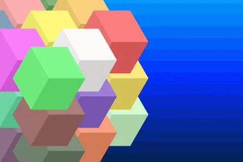 Abstract cubes with copy space place Stock Illustration
