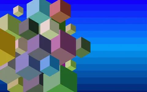 Abstract cubes with copy space place Stock Illustration