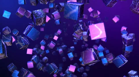 Abstract Cubes Flight Video stock 33652893
