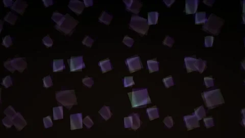 Abstract Cubes Floating in Dark Space with Colorful Lights. Stock Footage 334426193