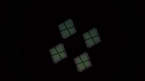 Abstract Cubes Floating in Dark Space with Color Accents. Stock Footage 345673932