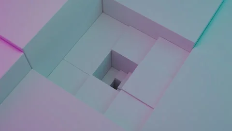 Abstract cubes forming a recursive structure with changing colors. Design Stock-Footage 306364426