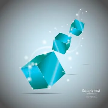 Abstract cubes with glow eps10 vector illustration Stock Illustration