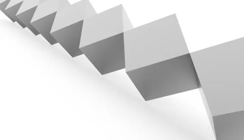 Abstract cubes line concept rendered on white Stock Illustration