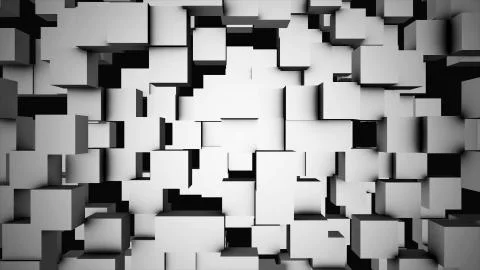 Abstract cubes move, 3D animation. Seamless Looping Abstract Cubes Background Ilustración de archivo
