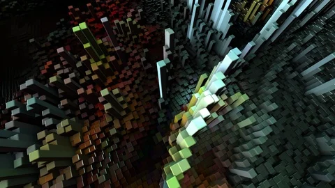 Abstract Cubes Move, Loopable Animation. Seamless Loopable. Stock Footage 120633014